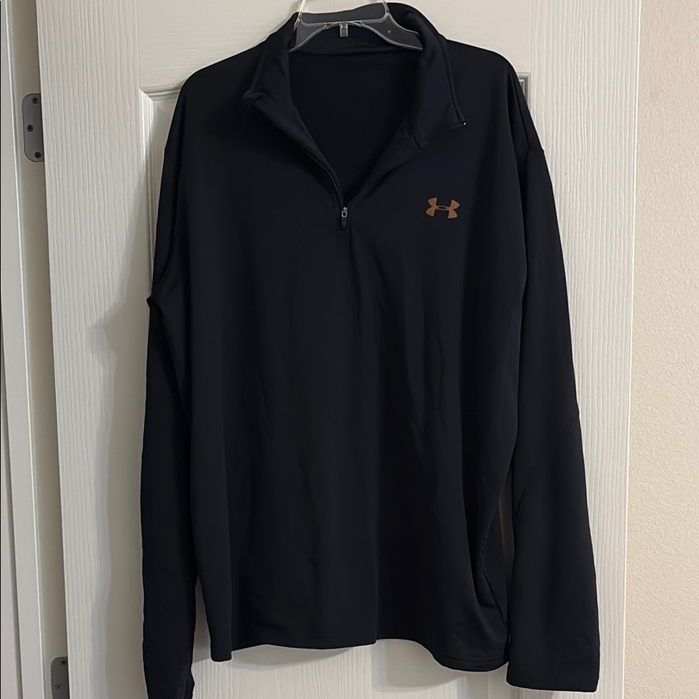 Under Armour Black and Brown Quarter-Zip Pullover